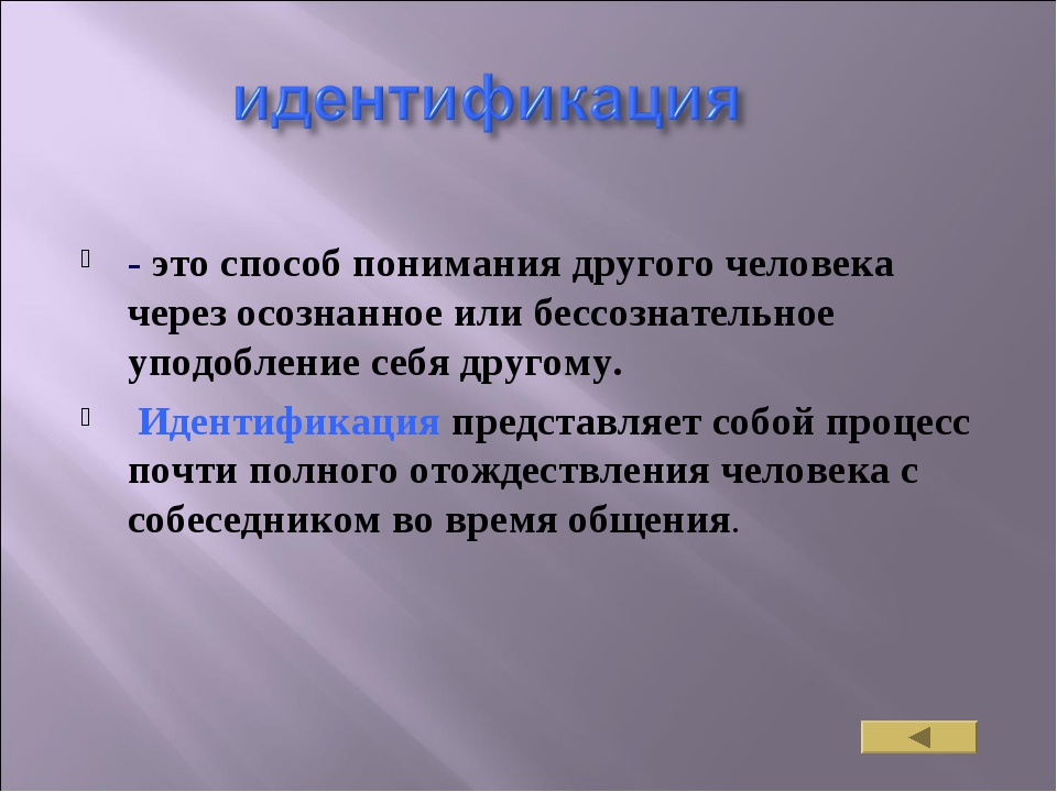 Понимающий метод. Что представляет собой идентификация. Отождествление уподобление себя другому человеку это. Способ понимания другого человека через уподобление себя. Идентификация это способ понимания другого человека через.