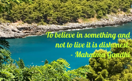 A belief quote by Mahatma Gandhi.